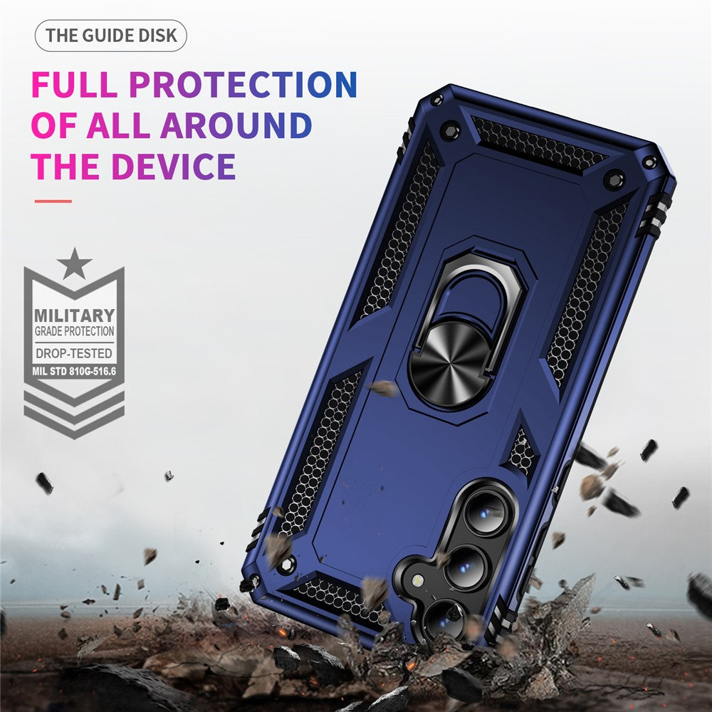 For Samsung Galaxy A35 5G Cell Phone Case Ring Kickstand TPU+PC Drop-proof Back Cover