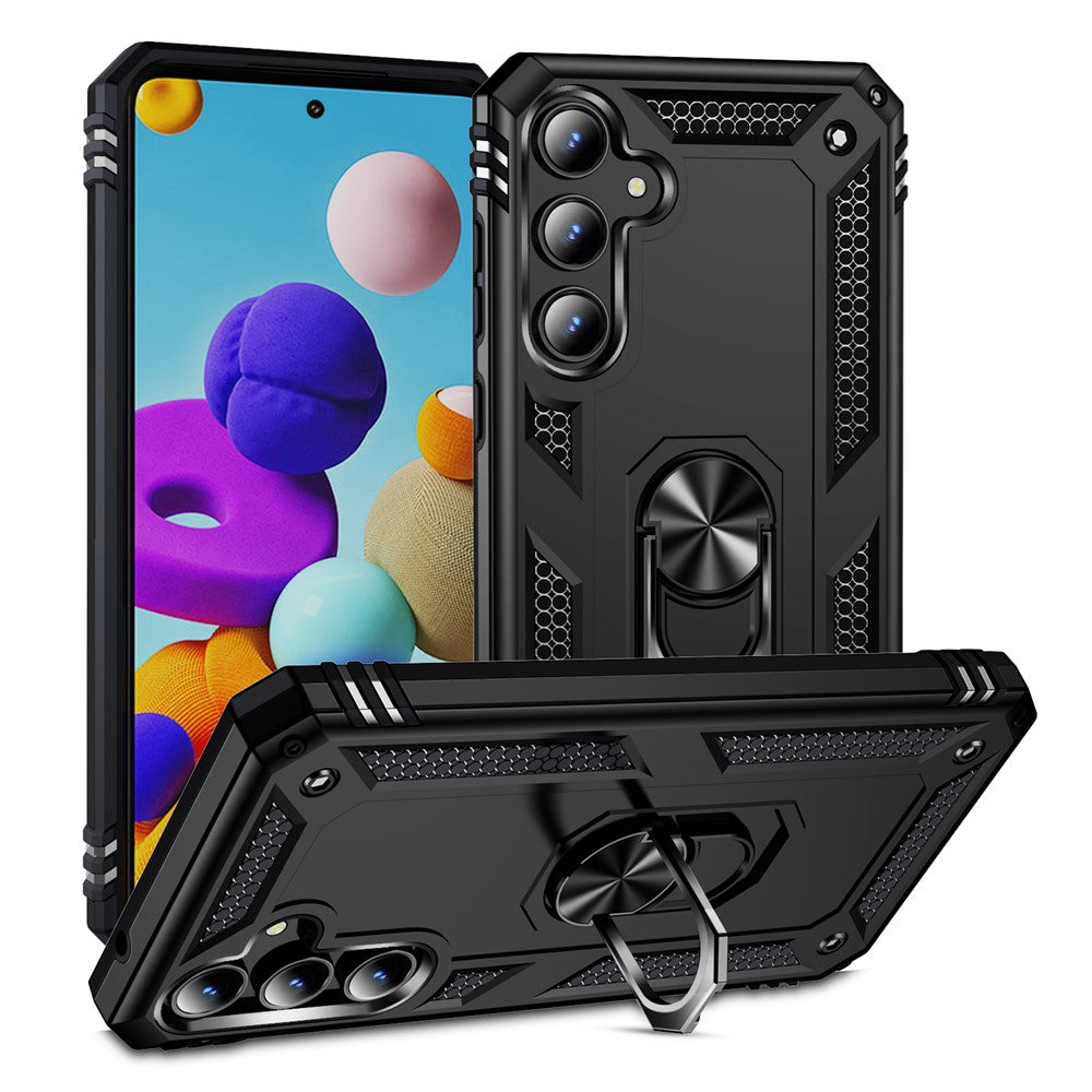 For Samsung Galaxy A35 5G Cell Phone Case Ring Kickstand TPU+PC Drop-proof Back Cover