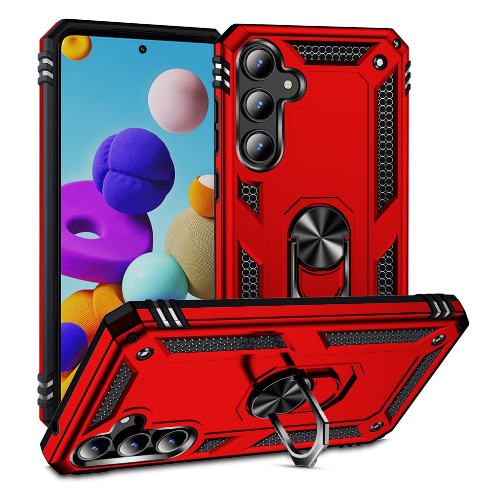 For Samsung Galaxy A35 5G Cell Phone Case Ring Kickstand TPU+PC Drop-proof Back Cover