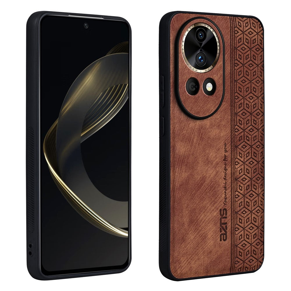 AZNS For Huawei nova 12 5G Cell Phone Case Anti-scratch Imprinted Leather + TPU Back Cover