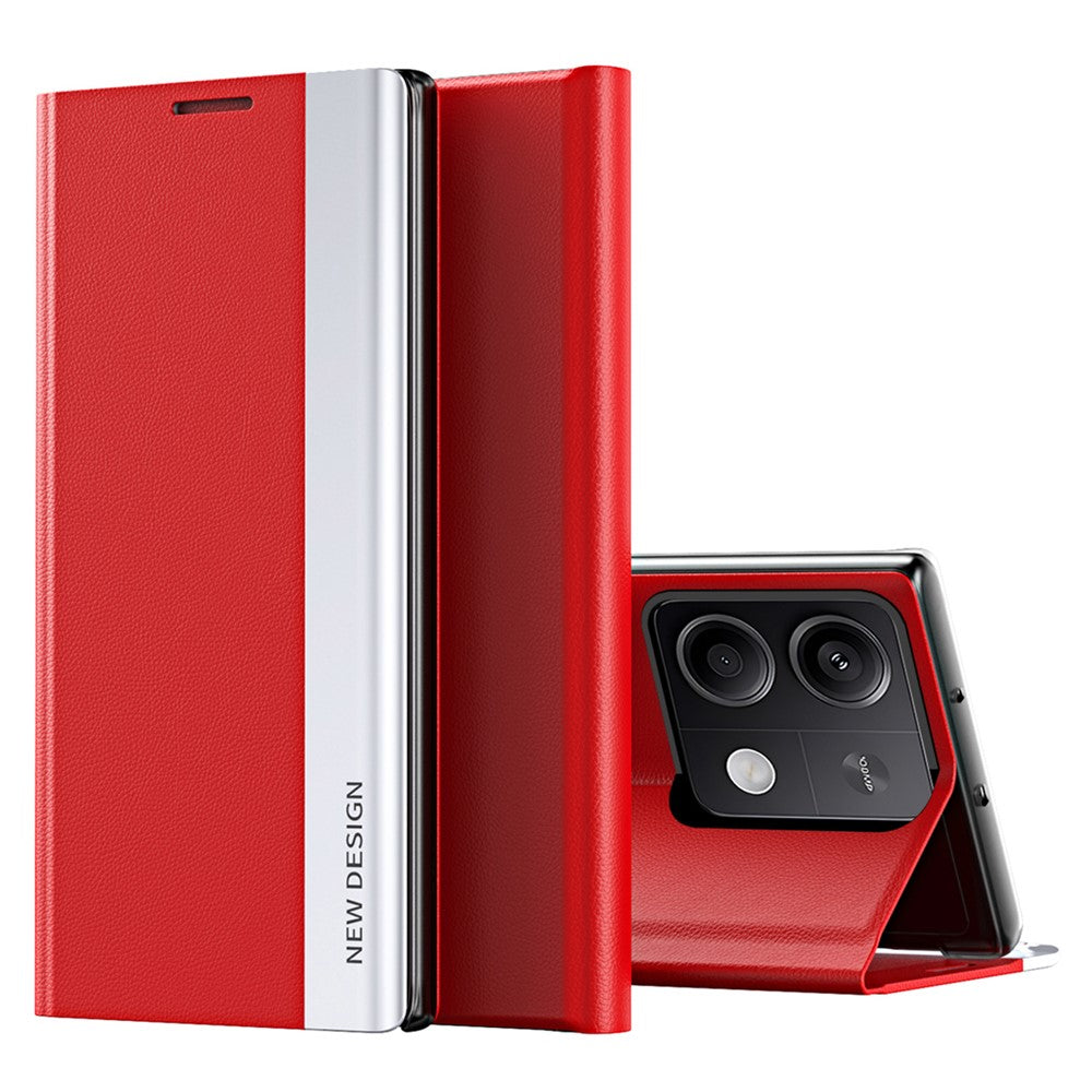 Xiaomi Redmi Note 13 Pro 5G / Poco X6 5G Stativskal Fallsäkert PC + Läder mobilskyddsfodral