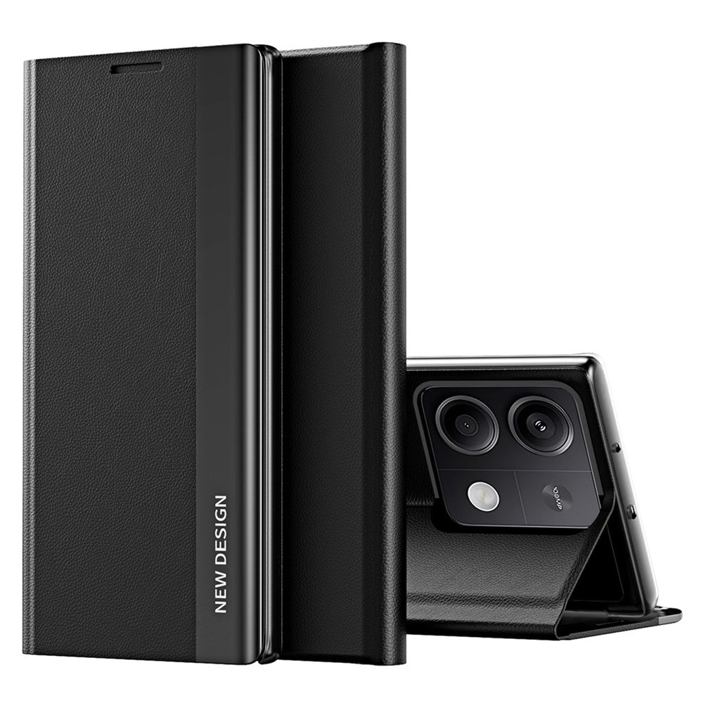Xiaomi Redmi Note 13 Pro 5G / Poco X6 5G Stativskal Fallsäkert PC + Läder mobilskyddsfodral
