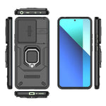 For Xiaomi Redmi Note 13 4G Case PC+TPU Slide Lens Lid Phone Cover