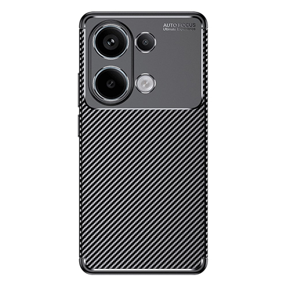 Xiaomi Redmi Note 13 4G-skal med kolfiberstruktur och mjukt TPU-skal