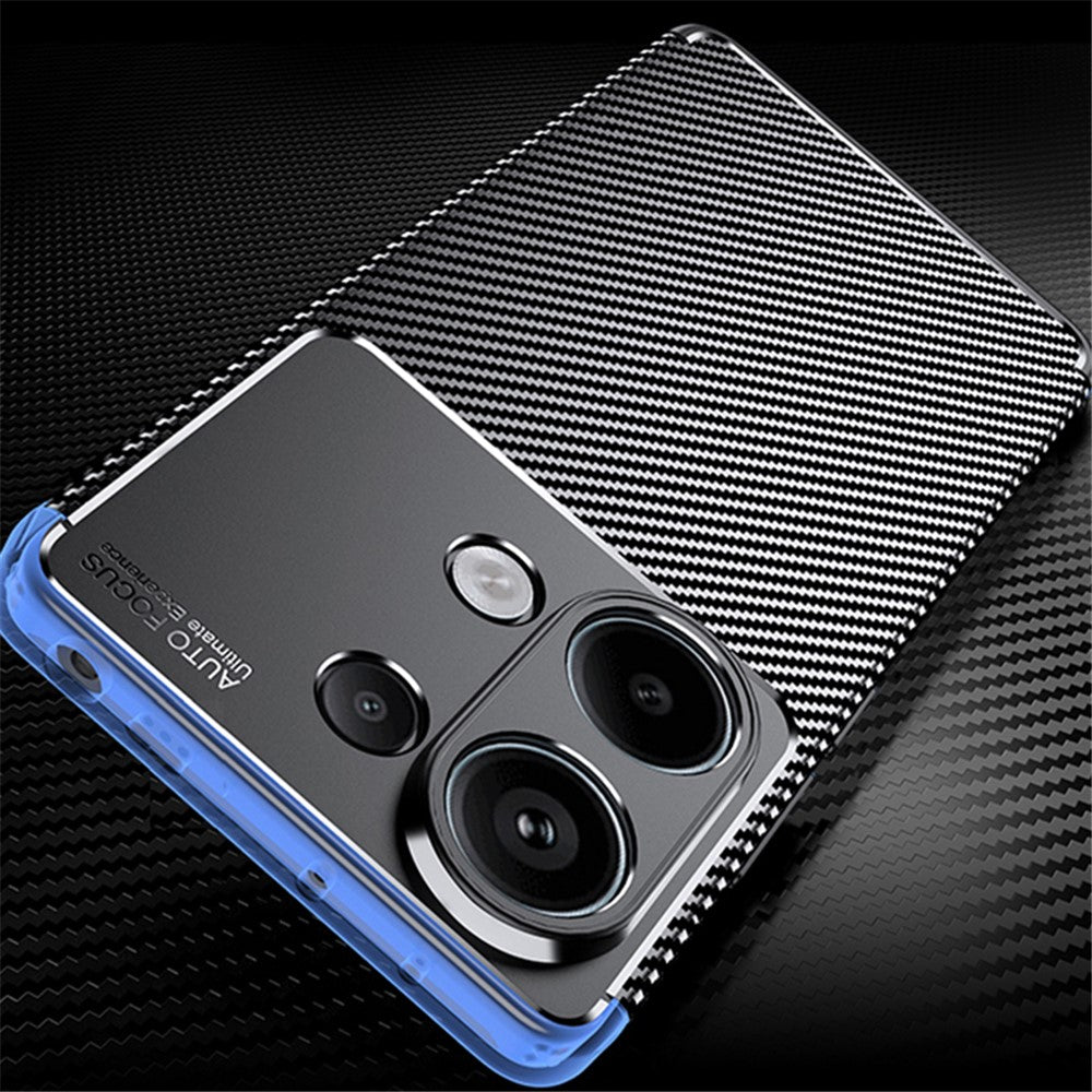 Xiaomi Redmi Note 13 4G-skal med kolfiberstruktur och mjukt TPU-skal