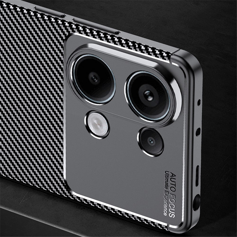 Xiaomi Redmi Note 13 4G-skal med kolfiberstruktur och mjukt TPU-skal