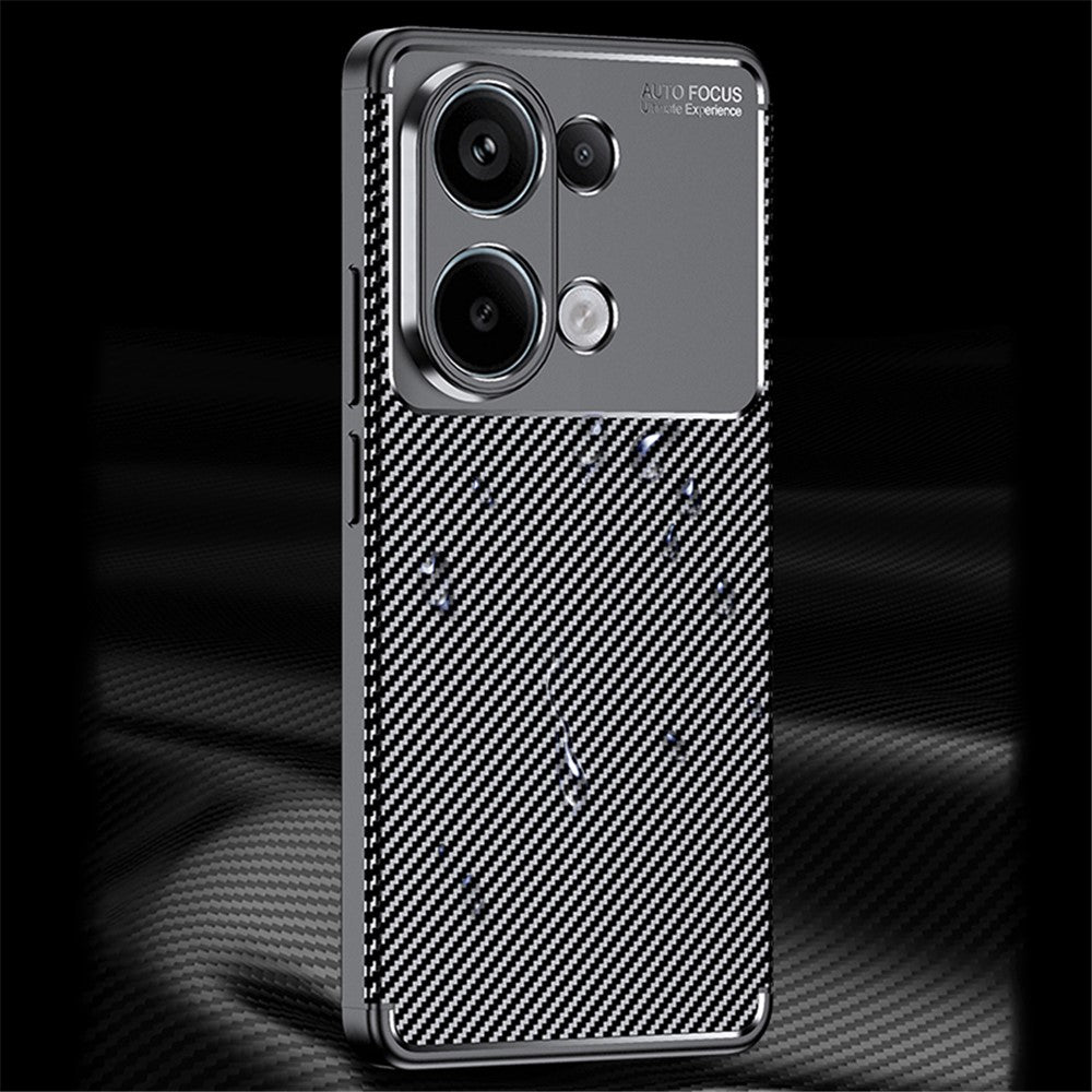 Xiaomi Redmi Note 13 4G-skal med kolfiberstruktur och mjukt TPU-skal