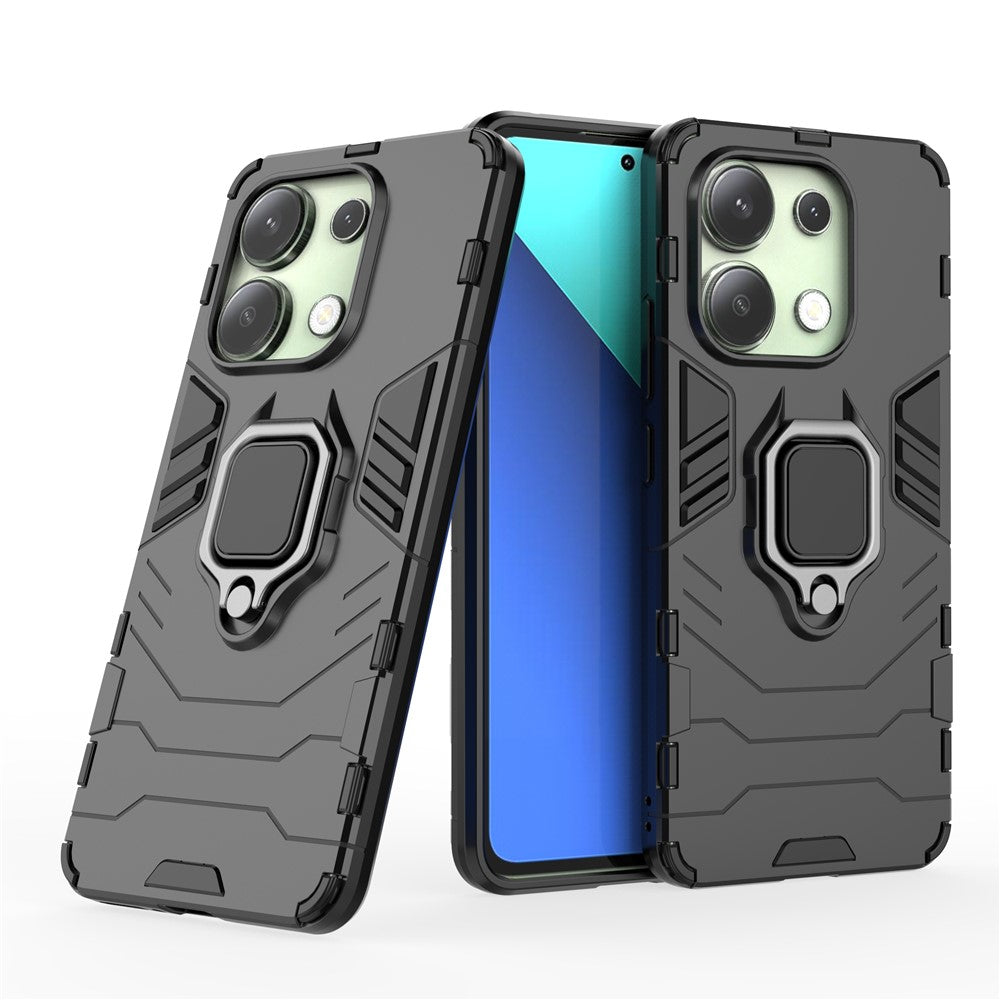 For Xiaomi Redmi Note 13 4G Case PC+TPU Anti-drop Phone Cover with Ring Holder Kickstand