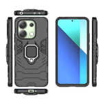 For Xiaomi Redmi Note 13 4G Case PC+TPU Anti-drop Phone Cover with Ring Holder Kickstand
