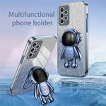 For Samsung Galaxy A13 4G PC+TPU Case Astronaut Kickstand Anti-shock Phone Back Cover