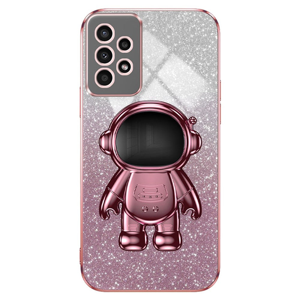 For Samsung Galaxy A13 4G PC+TPU Case Astronaut Kickstand Anti-shock Phone Back Cover