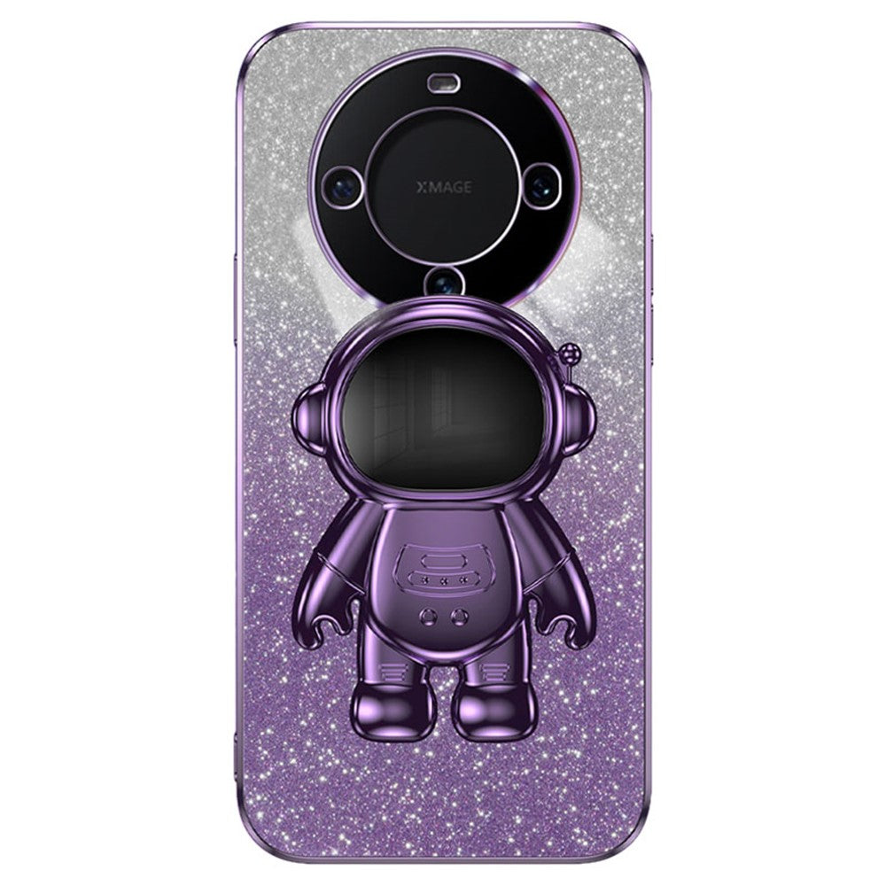 For Huawei Mate 60 Pro PC+TPU Case Electroplating Astronaut Kickstand Phone Cover