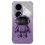 For Huawei P50 4G Case Astronaut Kickstand Glitter Powder PC+TPU Mobile Phone Cover