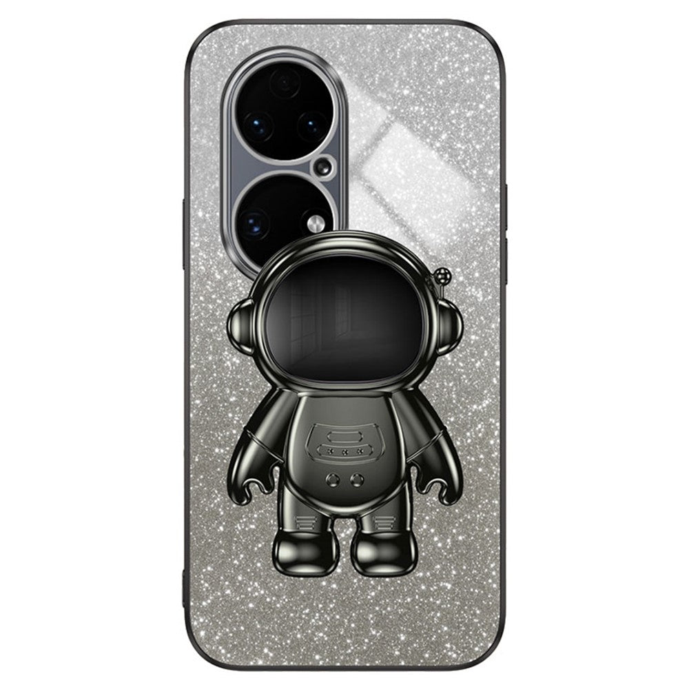 For Huawei P50 4G Case Astronaut Kickstand Glitter Powder PC+TPU Mobile Phone Cover