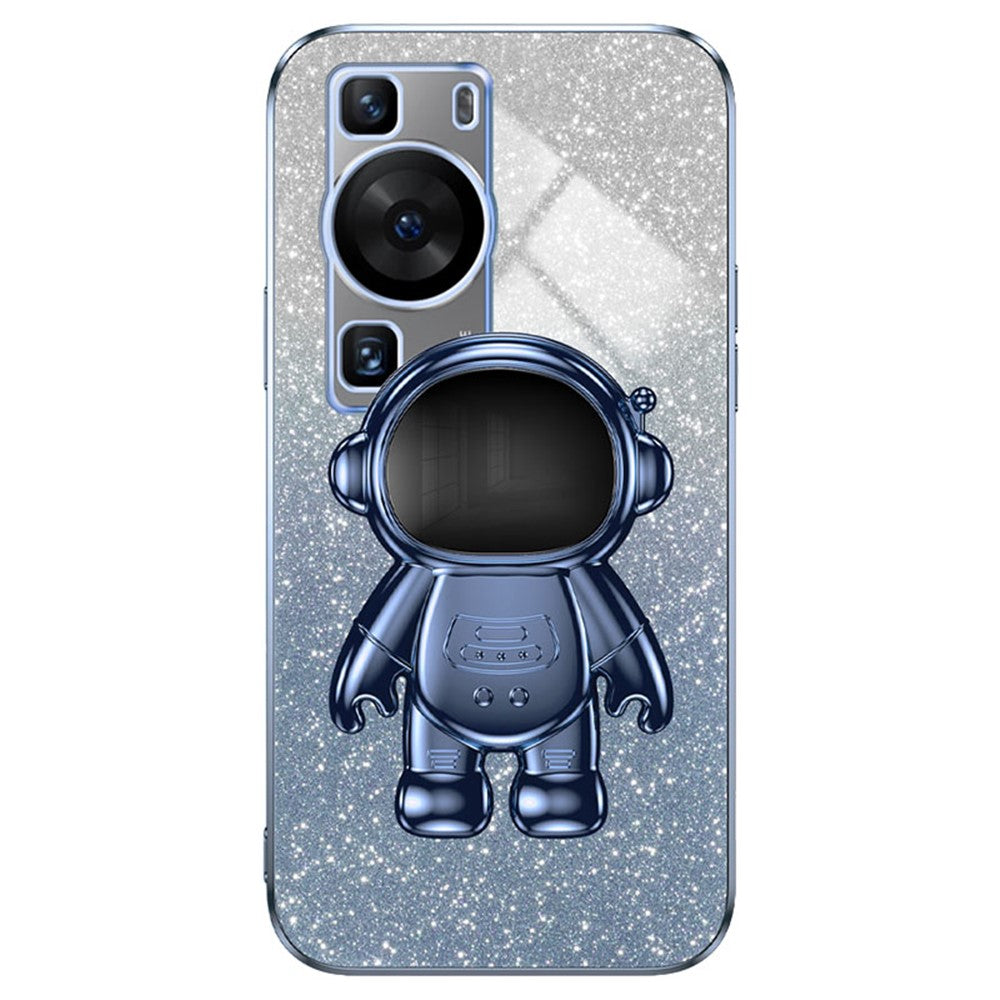 For Huawei P60 Astronaut Kickstand Glitter Powder Mobile Phone Case PC+TPU Cover