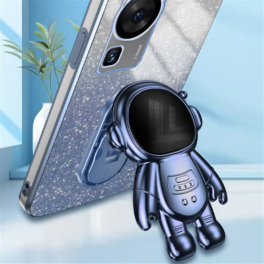 For Huawei P60 Astronaut Kickstand Glitter Powder Mobile Phone Case PC+TPU Cover
