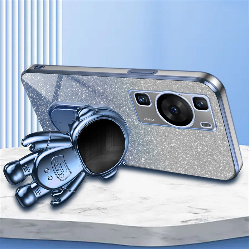 For Huawei P60 Astronaut Kickstand Glitter Powder Mobile Phone Case PC+TPU Cover