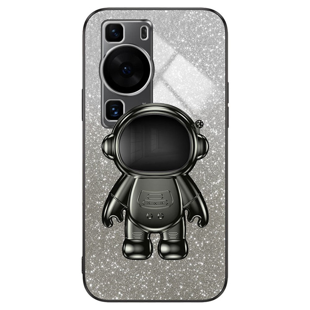 For Huawei P60 Astronaut Kickstand Glitter Powder Mobile Phone Case PC+TPU Cover
