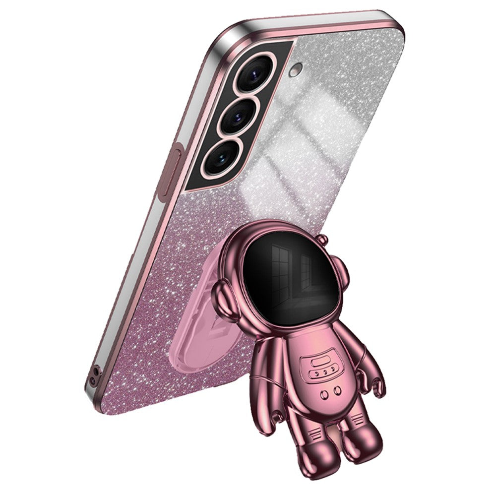 For Samsung Galaxy S22 5G PC+TPU Cell Phone Case Astronaut Kickstand Cover