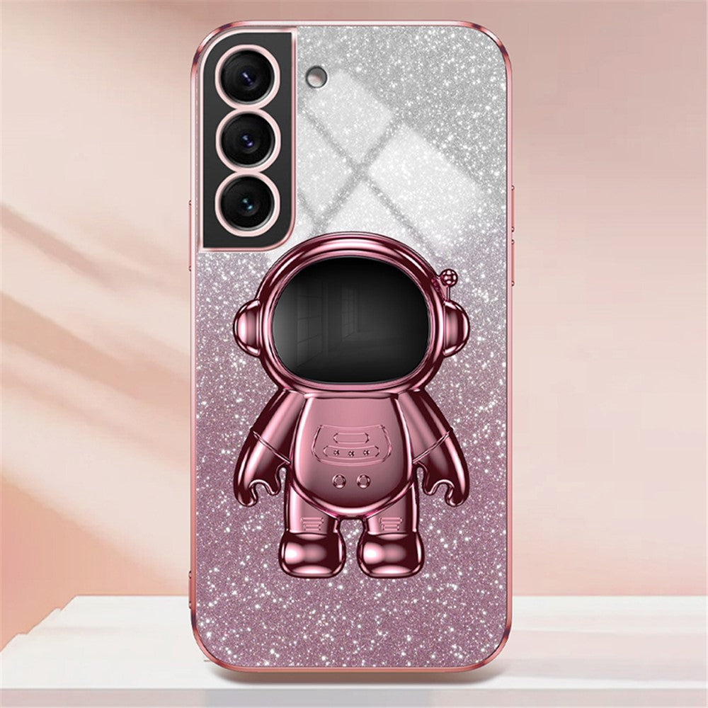 For Samsung Galaxy S22 5G PC+TPU Cell Phone Case Astronaut Kickstand Cover