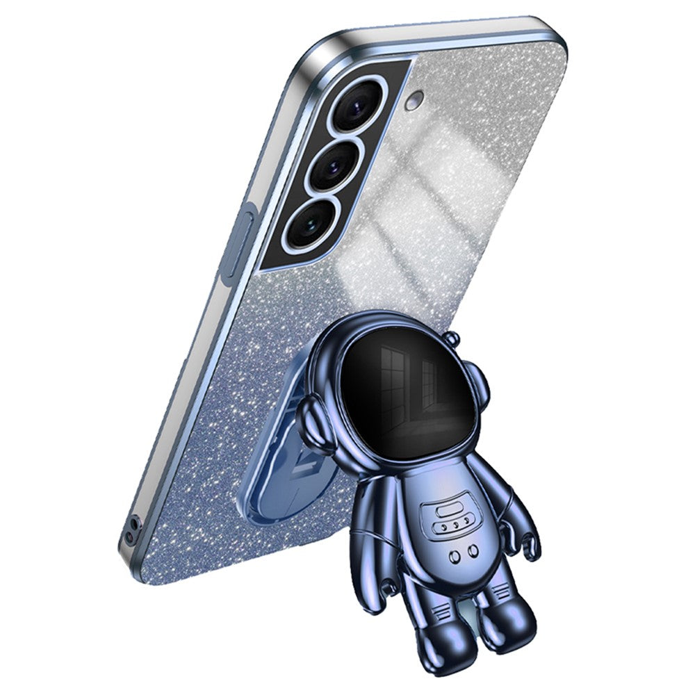 For Samsung Galaxy S22 5G PC+TPU Cell Phone Case Astronaut Kickstand Cover