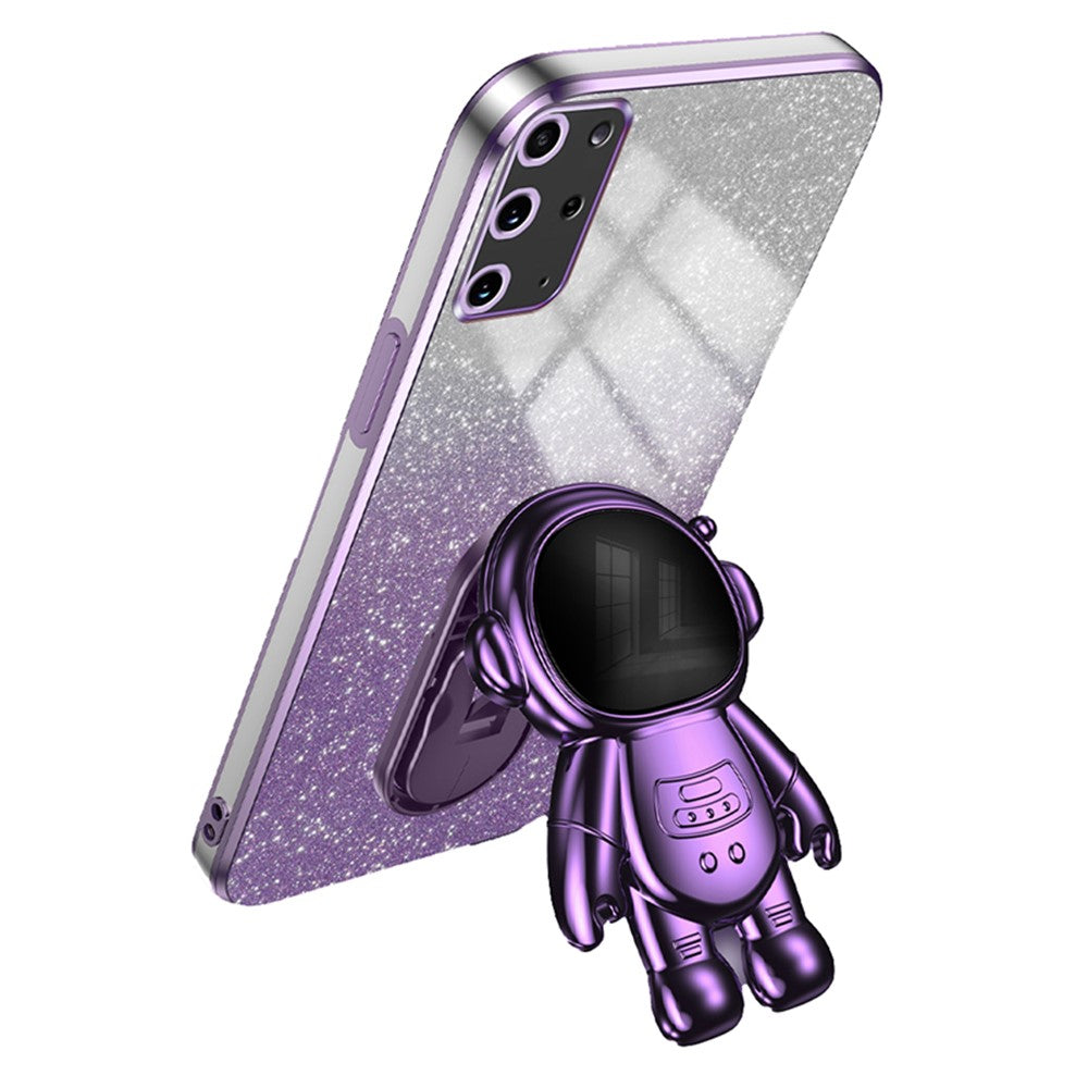 For Samsung Galaxy S20 Plus 5G / 4G Kickstand Phone Case PC+TPU Shell Electroplating Cell Phone Cover