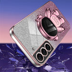 For Samsung Galaxy S21 5G / 4G Anti-Collision Case PC+TPU Phone Cover with Astronaut Kickstand