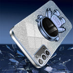 For Samsung Galaxy Note20 / Note20 5G Case PC+TPU Slim-Fit Phone Cover with Astronaut Kickstand