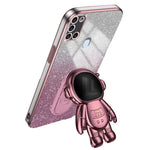 Til Samsung Galaxy A21s Ridsefast Telefoncover PC+TPU Telefoncover med Astronaut-stativ