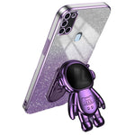 Til Samsung Galaxy A21s Ridsefast Telefoncover PC+TPU Telefoncover med Astronaut-stativ
