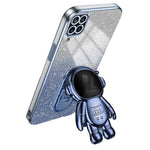 Til Samsung Galaxy A22 4G (EU Version) PC+TPU cover støvtæt telefonskal med astronaut-stativ