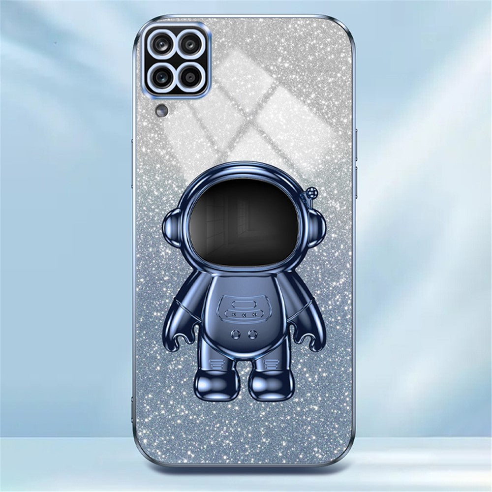 Til Samsung Galaxy A22 4G (EU Version) PC+TPU cover støvtæt telefonskal med astronaut-stativ