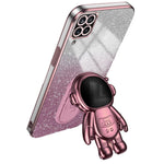 Til Samsung Galaxy A22 4G (EU Version) PC+TPU cover støvtæt telefonskal med astronaut-stativ