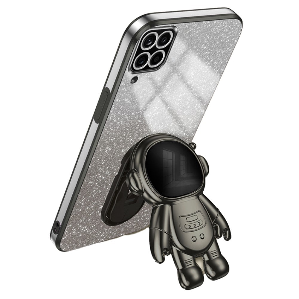 Til Samsung Galaxy A22 4G (EU Version) PC+TPU cover støvtæt telefonskal med astronaut-stativ