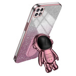 For Samsung Galaxy A22 5G (EU Version) Dustproof Phone Cover Astronaut Kickstand PC+TPU Case