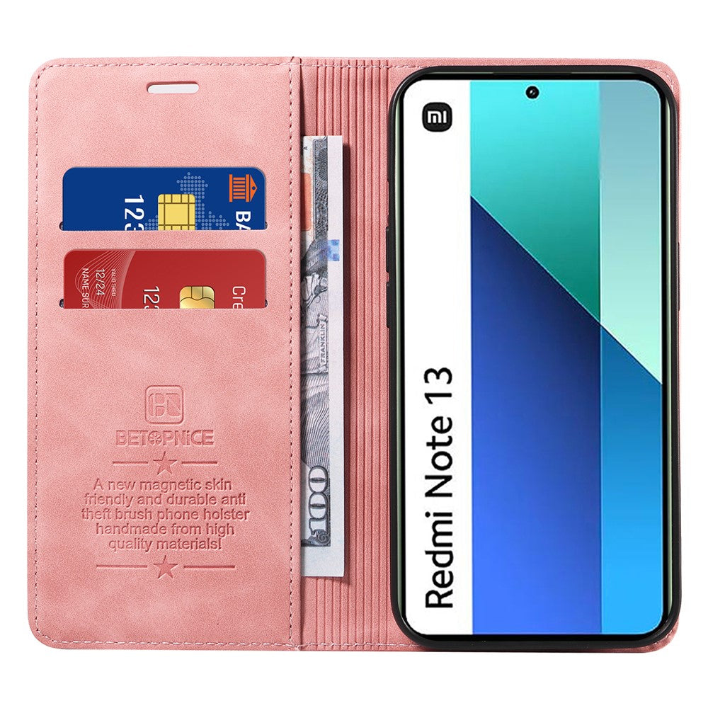 BETOPNICE 003 För Xiaomi Redmi Note 13 4G Skal Kortplatser RFID-blockerande mobilskal