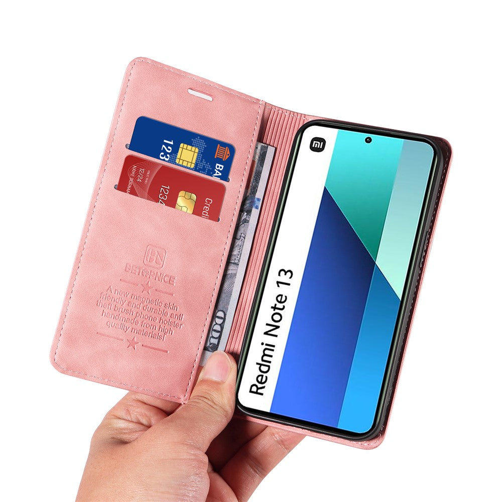 BETOPNICE 003 För Xiaomi Redmi Note 13 4G Skal Kortplatser RFID-blockerande mobilskal