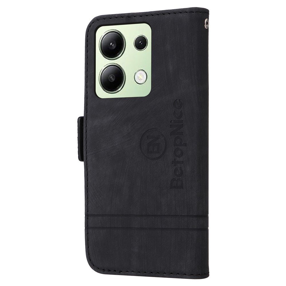 BETOPNICE 001 for Xiaomi Redmi Note 13 4G Case Imprinted Leather Phone Wallet Cover
