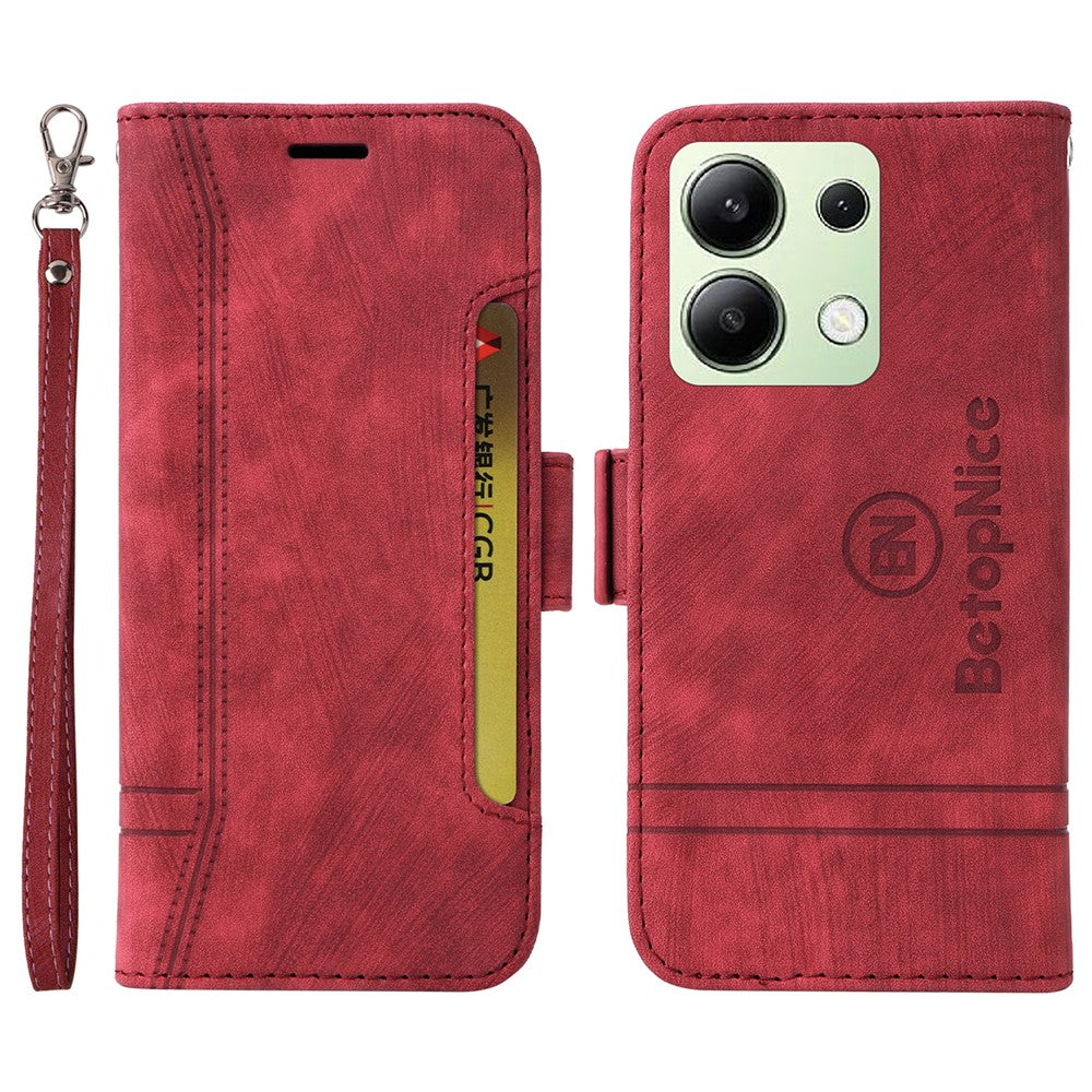 BETOPNICE 001 for Xiaomi Redmi Note 13 4G Case Imprinted Leather Phone Wallet Cover