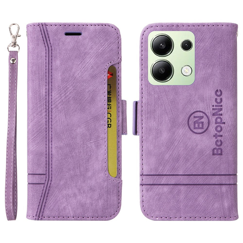 BETOPNICE 001 for Xiaomi Redmi Note 13 4G Case Imprinted Leather Phone Wallet Cover