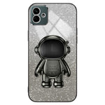 For Samsung Galaxy A04e 4G / F04 4G / M04 4G Phone Case Electroplated Cover with Astronaut Kickstand