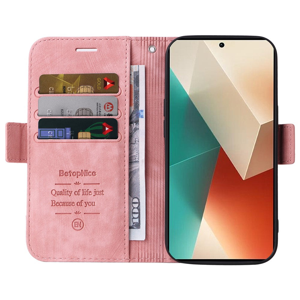 BETOPNICE 001 för Xiaomi Redmi Note 13 5G / Redmi Note 13 5G (Kina) Fodral Läderfodral med tryck