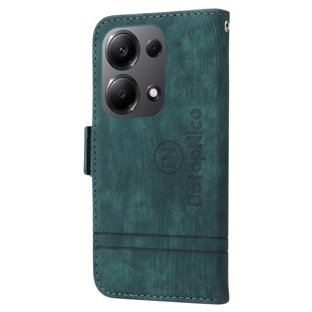 BETOPNICE 001 för Xiaomi Redmi Note 14S 4G / Note 13 Pro 4G / Poco M6 Pro 4G-skal med handrem i läderplånbok