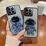 For Xiaomi 14 Case Shockproof Astronaut Kickstand Electroplating Cell Phone Cover