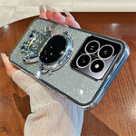 For Xiaomi 14 Case Shockproof Astronaut Kickstand Electroplating Cell Phone Cover