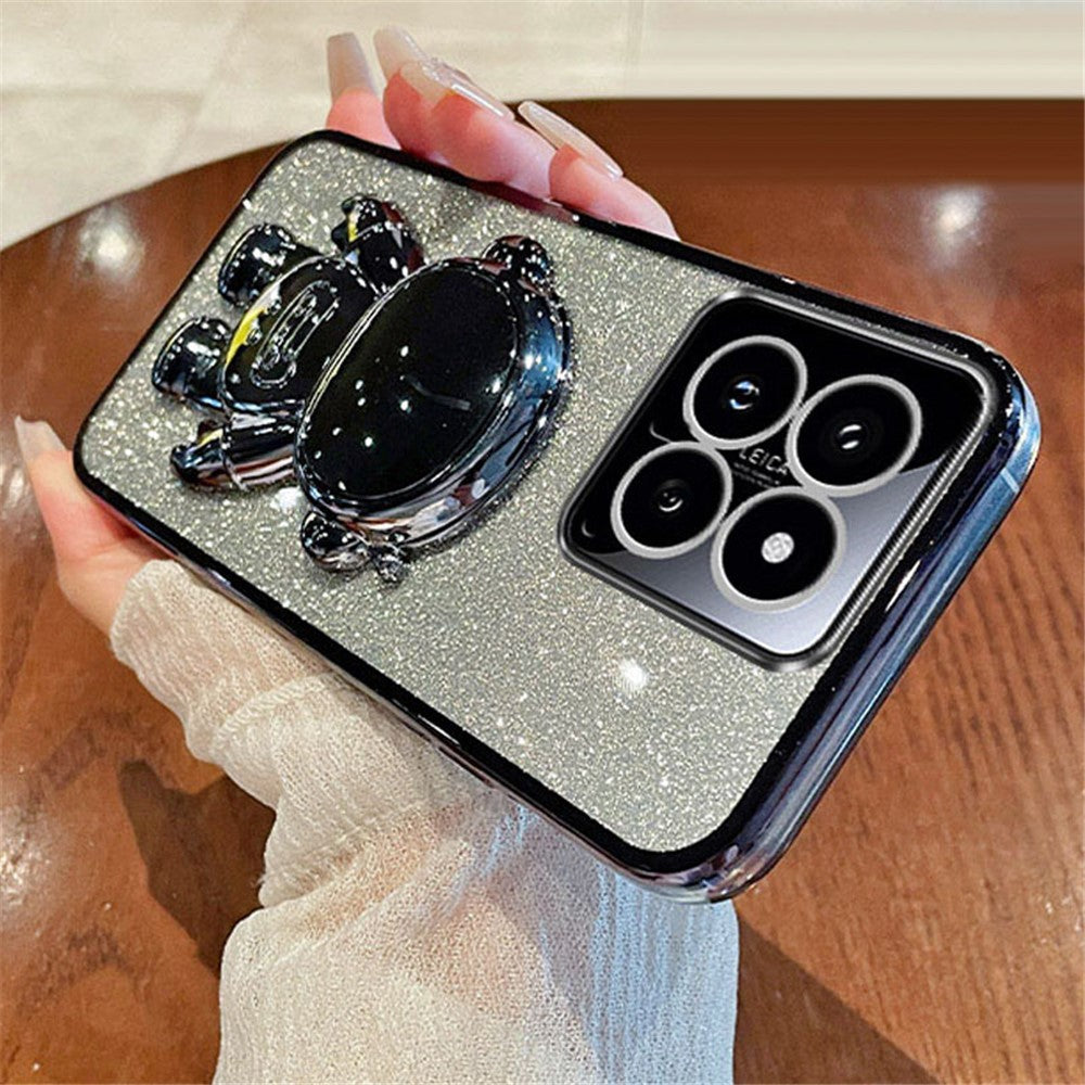 For Xiaomi 14 Case Shockproof Astronaut Kickstand Electroplating Cell Phone Cover