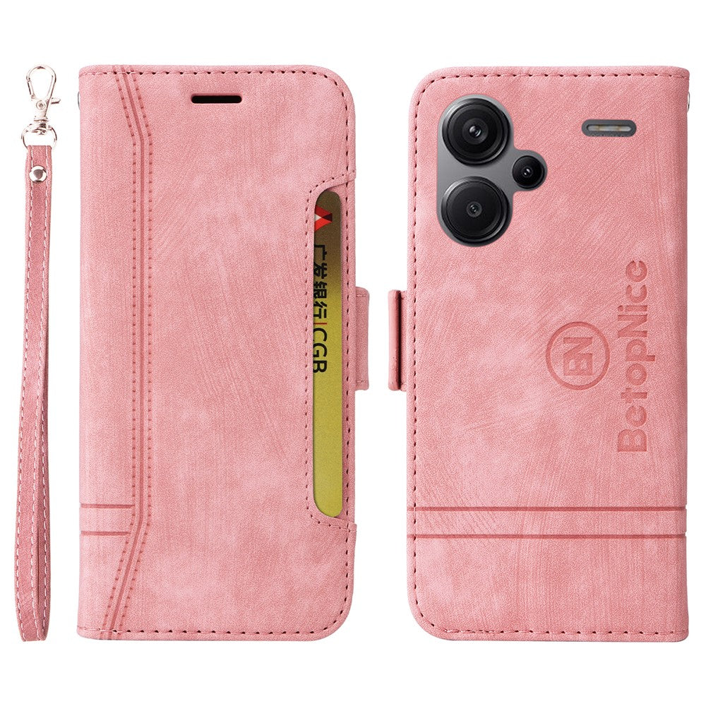 BETOPNICE 001 for Xiaomi Redmi Note 13 Pro+ 5G Phone Case Imprinted Lines Pattern Wallet Cover