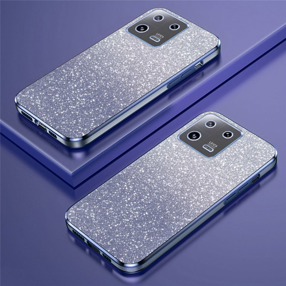 For Xiaomi 13 Cover Glitter PC+TPU Electroplated Phone Case with Cute Astronaut Kickstand