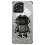 For Xiaomi 13 Cover Glitter PC+TPU Electroplated Phone Case with Cute Astronaut Kickstand