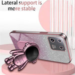 For Xiaomi 13 Pro 5G Phone Case Glitter Powder Electroplated Cover with Astronaut Kickstand